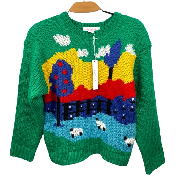 Lisa Says Gah Sweaters - Lisa Says Gah Green Multicolor Sweater